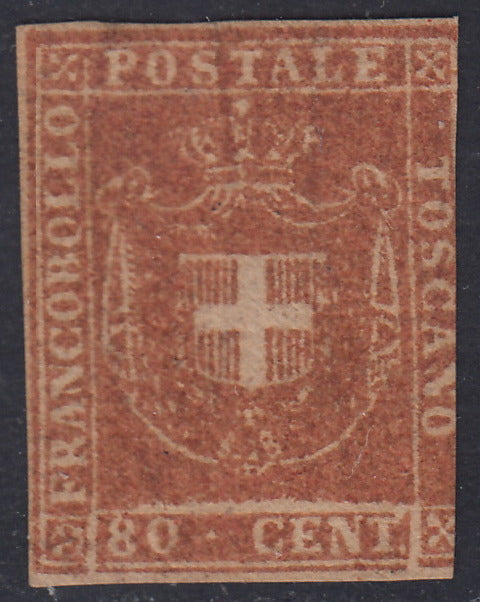 1860 - Shield of Savoy surmounted by Royal Crown, c. 1 used lilac. (17a)