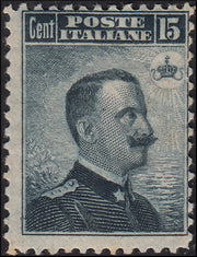 RN13 - 1906 - Michetti c. 15 nuevos gris negro con goma original y restos de bisagra (80)