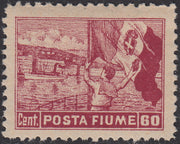 ZZ760 - Hungarian stamp from the Reapers series, 6 blue-green fillers with FUME (instead of FIUME) overprint, new (7d)