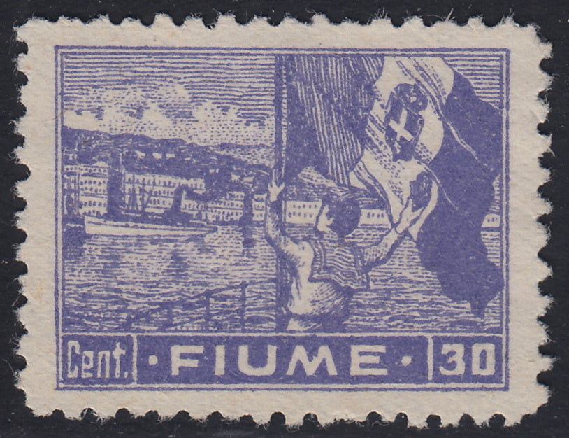 ZZ760 - Hungarian stamp from the Reapers series, 6 blue-green fillers with FUME (instead of FIUME) overprint, new (7d)