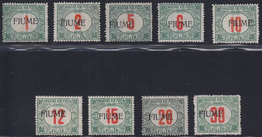 ZZ760 - Hungarian stamp from the Reapers series, 6 blue-green fillers with FUME (instead of FIUME) overprint, new (7d)