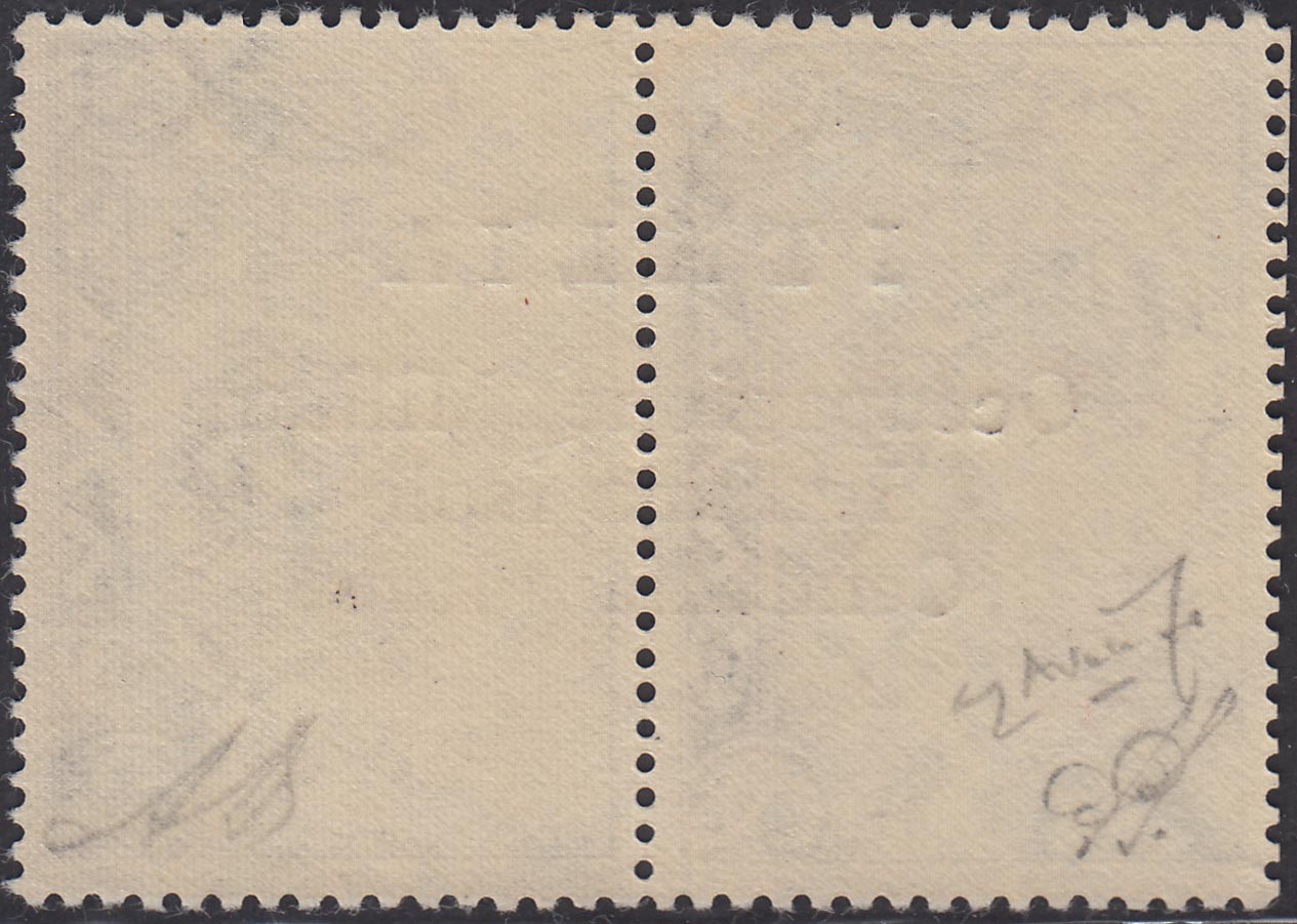 Cef53 - Greek Charity from 1940, 50 green lepta in vertical pair with overprint "Italy / Military Occupation / Italian Islands / Kefalonia and Ithaca" used (35)