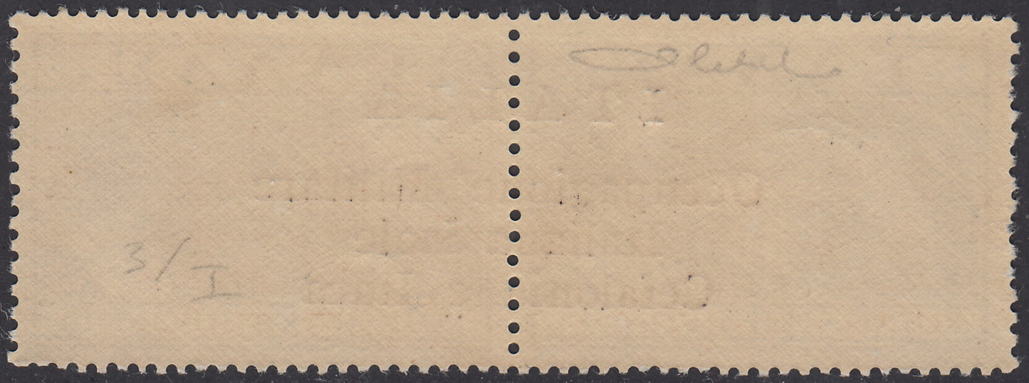 Cef53 - Greek Charity from 1940, 50 green lepta in vertical pair with overprint "Italy / Military Occupation / Italian Islands / Kefalonia and Ithaca" used (35)