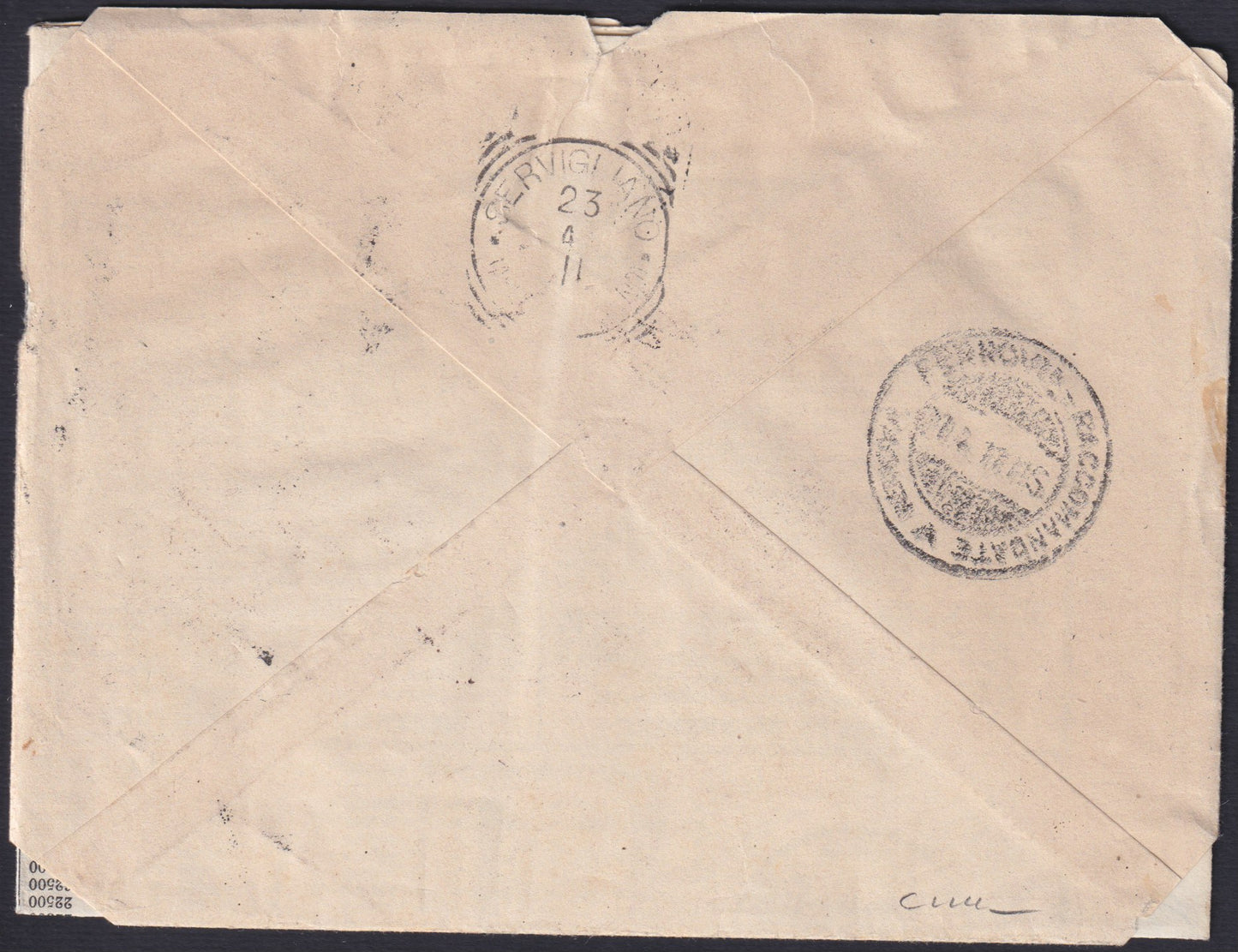 155 - 1859 - IV issue, Letter sent from Turin to Cuorgnè 6/7/59 franked with c. 40 vermilion brick edition 1859 (16Ba)