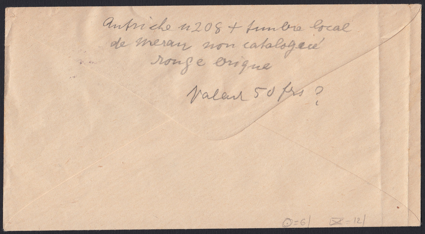 T129 - 1918 - Letter sent from Alglund to the city stamped with 10 brick red heller + Austrian supplement, (8).