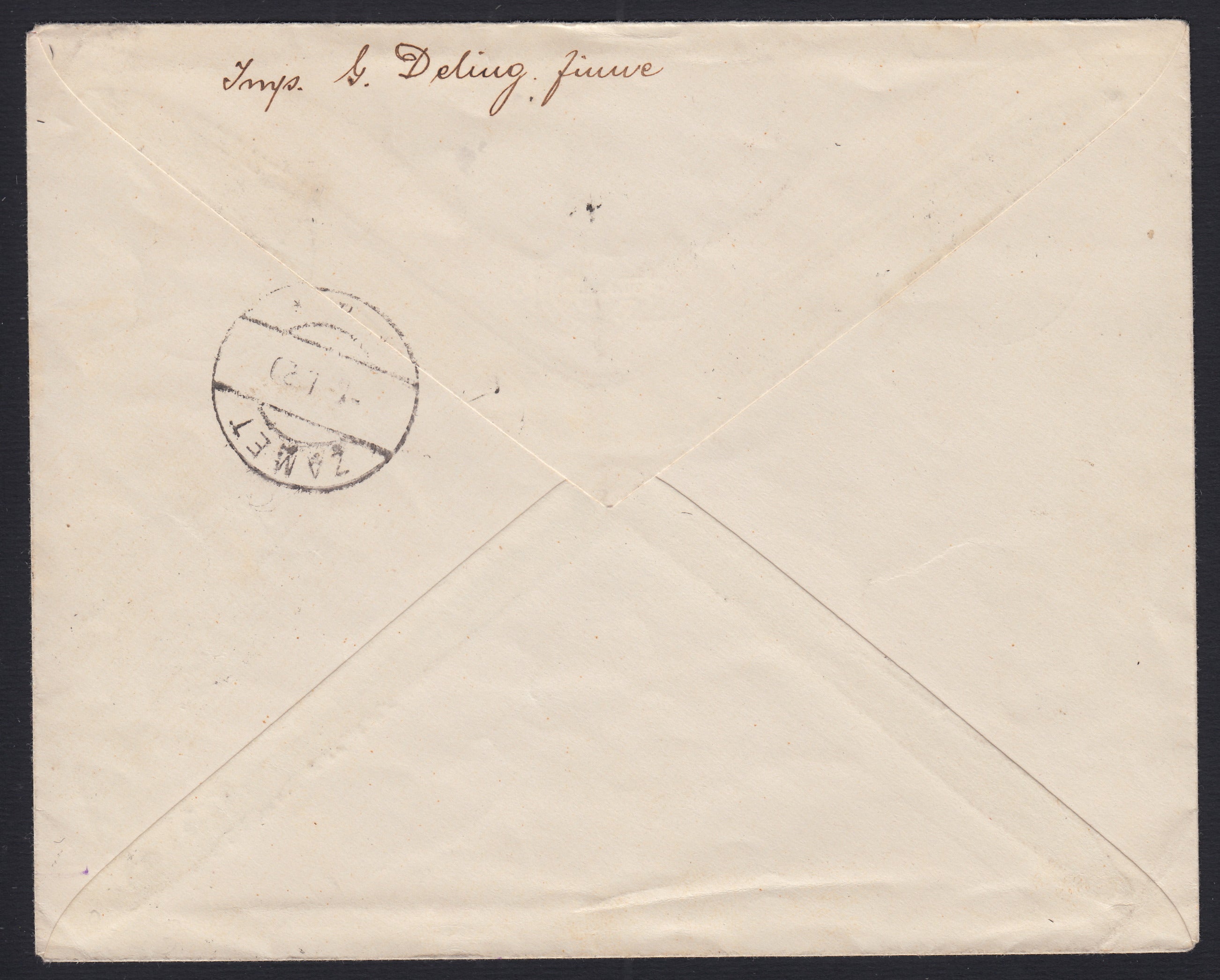 266 - 1920 - Lettera spedita da Fiume per Zamat 4/1/1920 affrancata con 55 su 1 cor. + 55 su 3 cor. + 55 su 10 cor. Posta Fiume, il primo presenta soprastampa obliqua (C83aaa + C85 + D87).