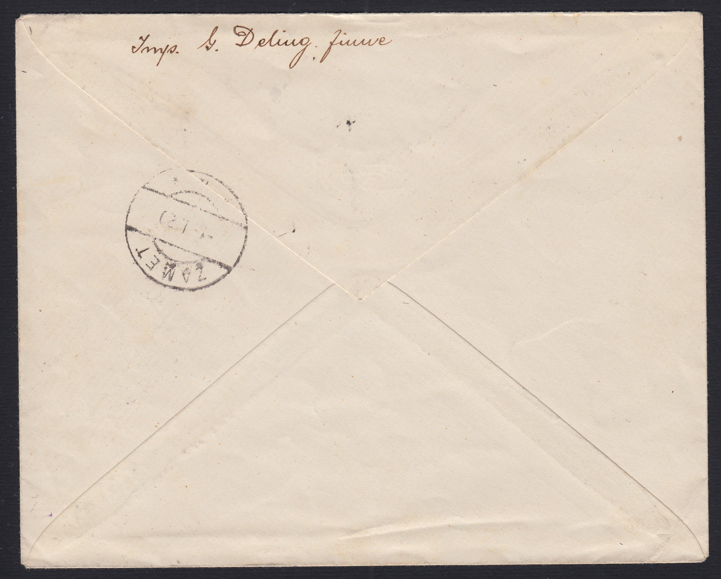 266 - 1920 - Carta enviada desde Fiume a Zamat el 1/4/1920 franqueada con 55 sobre 1 cor. + 55 en 3 cor. + 55 en 10 cor. Posta Fiume, el primero tiene una sobreimpresión oblicua (C83aaa + C85 + D87).