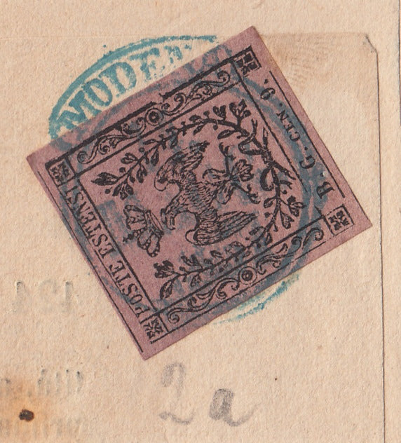 1852 - Papal State I issue 50 used blue baj (10)