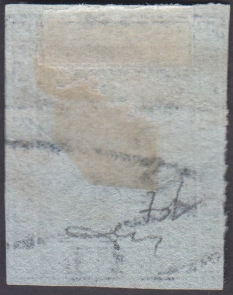 Tos146 - 1851 - Leone di Marzocco, 9 purplish brown crazie on gray paper and crown watermark used with red cancellation (8).