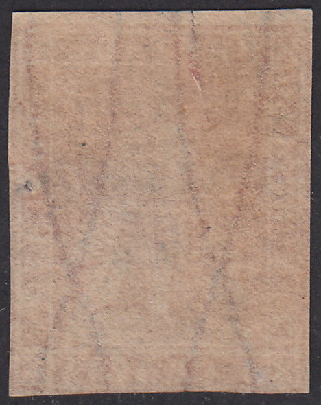 PV1716 - 1857 - Leone di Marzocco 1 crazia carminio su carta bianca e filigrana linee ondulate usato, 12).