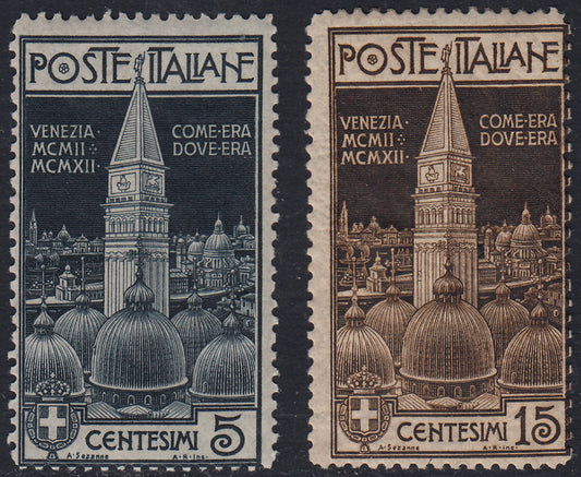 RN186 -1912 - Campanile complete set of two new values ​​with intact rubber (97/98). 