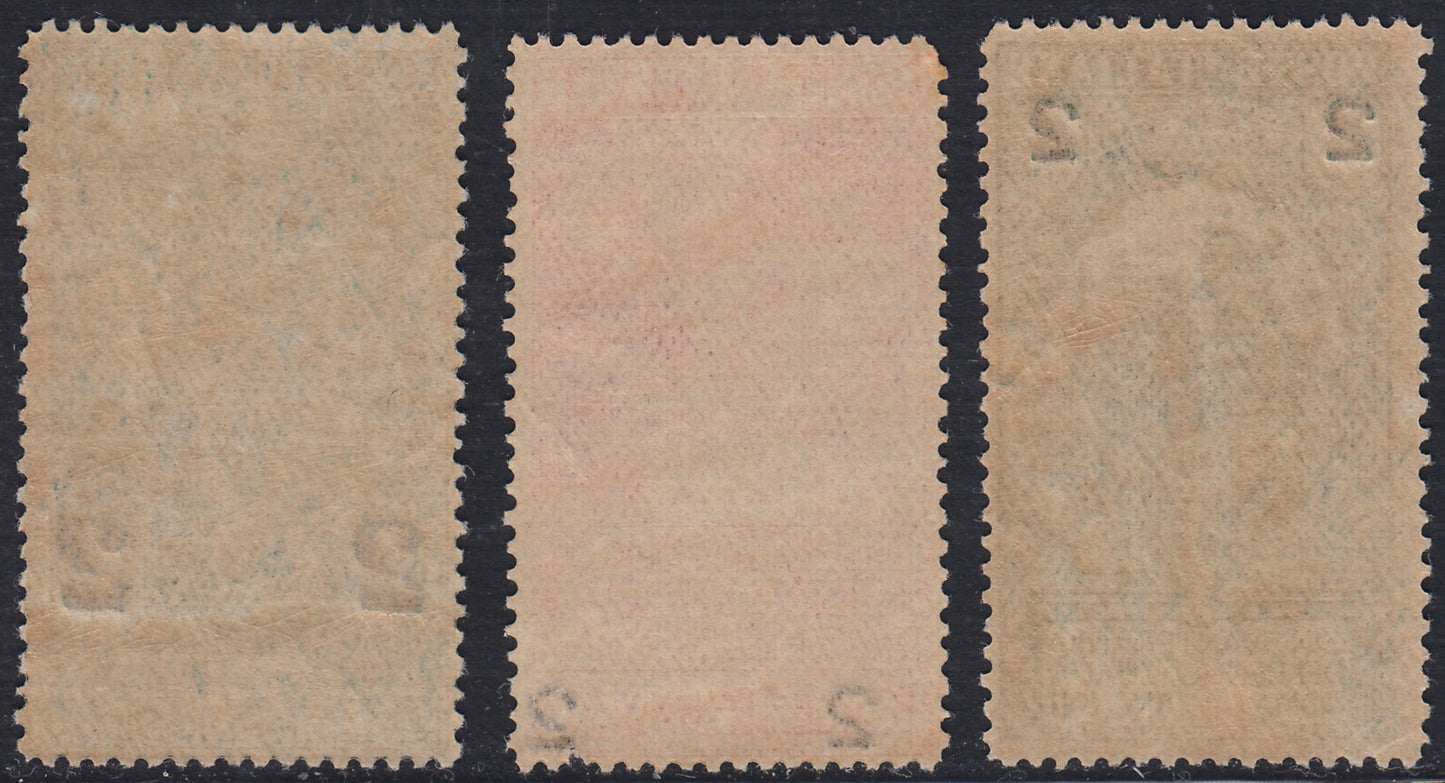 RN188 - 1913 - Unification of Italy overprinted with new value, series of three intact new stamps (99/101). 