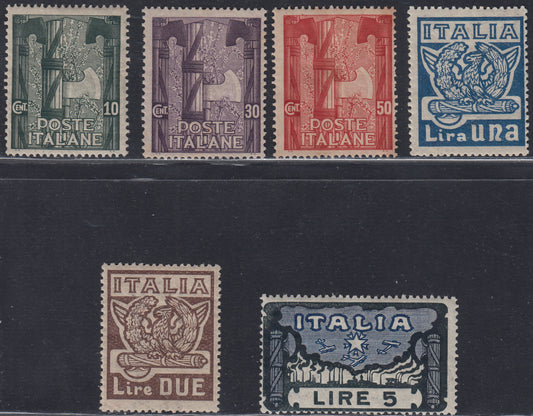 RN205 -1923 - Aniversario de la Marcha sobre Roma, serie completa de seis sellos nuevos intactos (141/146). 