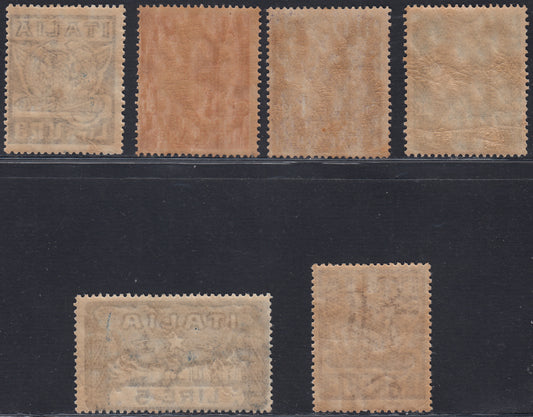 RN205 -1923 - Aniversario de la Marcha sobre Roma, serie completa de seis sellos nuevos intactos (141/146). 