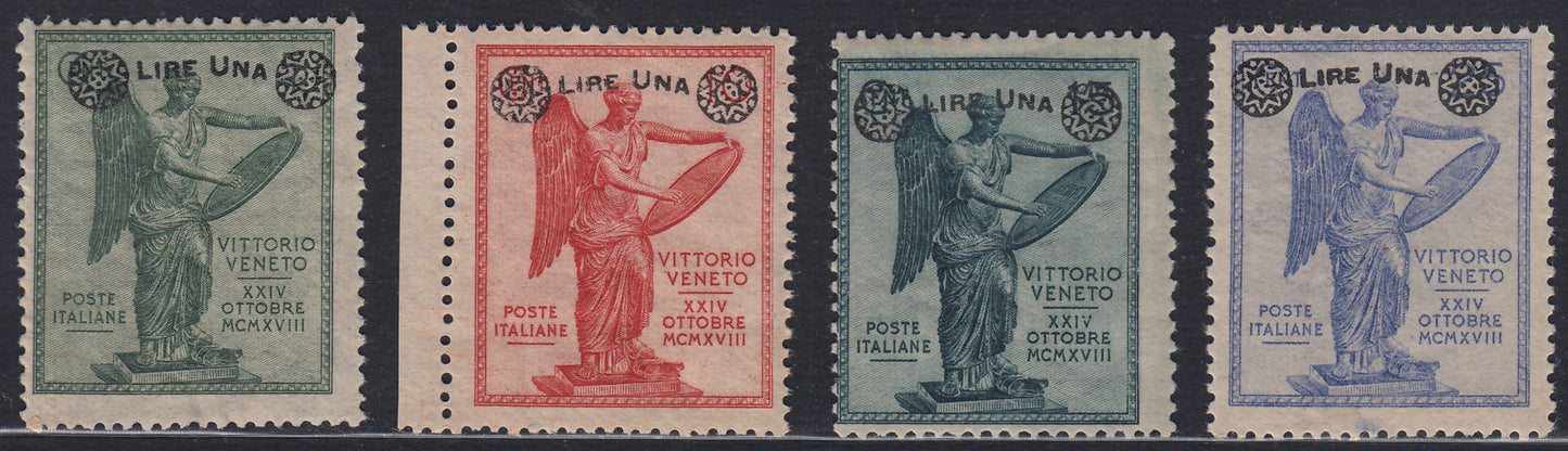 RN206 - 1924 - Vittoria alata soprastampata con nuovo valore, serie completa di quattro valori nuova integra (158/161).