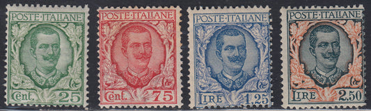 RN217 - 1926 - Floral complete set of four values ​​with modified format, new complete (200/203). 