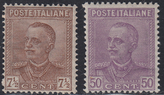 RN224 - 1928 - Parmeggiani series of two new values ​​with intact rubber (224/225). 