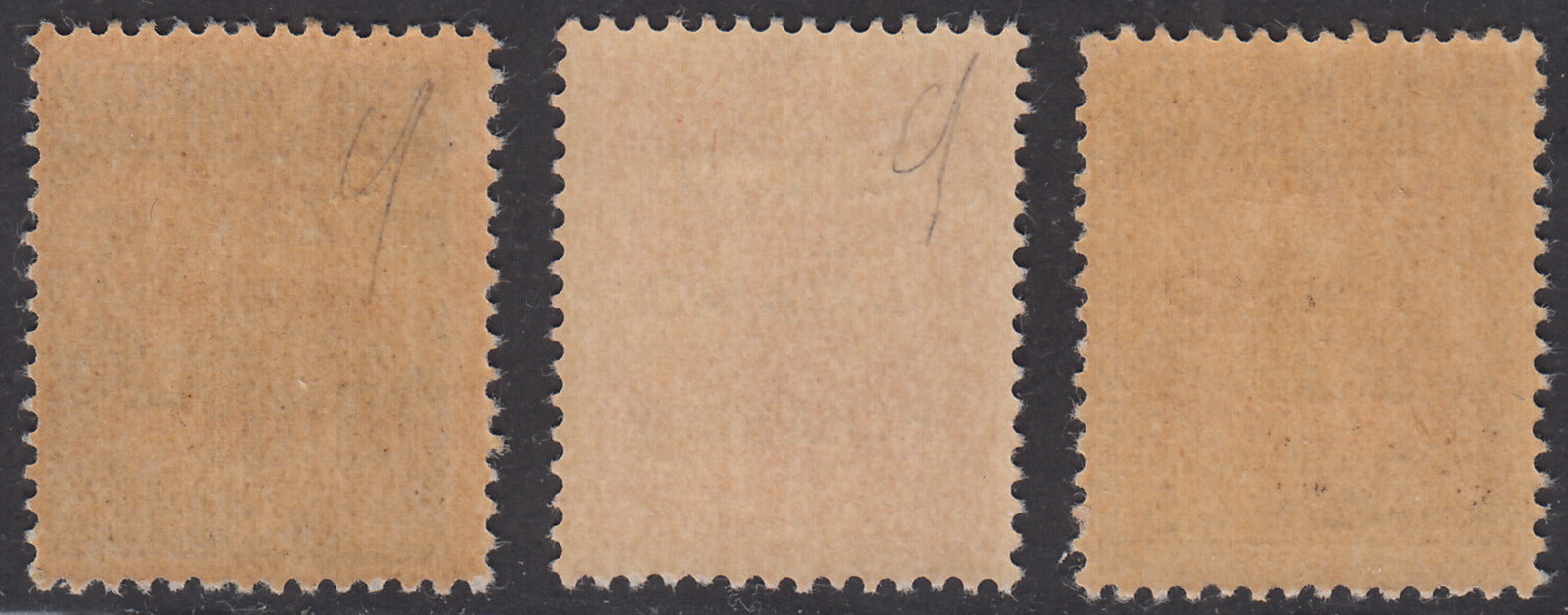 CLN28 - 1944 - Francobolli di RSI soprastampati "CLN ARIANO POLESINE" serie di tre valori cn soprastampe di colore diverso nuova con gomma integra (Unif. 38/40).