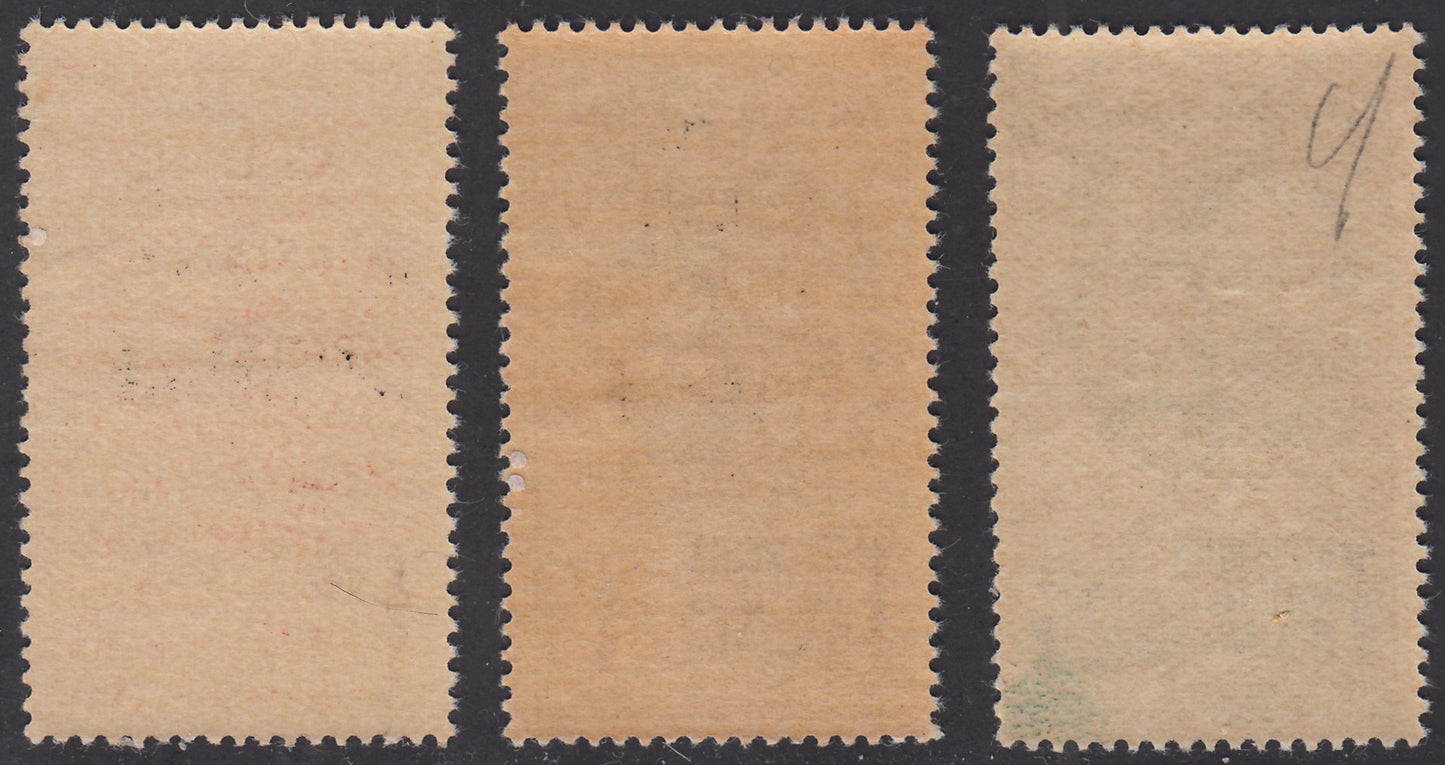 CLN36 -1944 - RSI stamps overprinted "CLN ARIANO POLESINE" Fratelli Bandiera complete set of three new stamps with intact gum (Unif. 43/45). 