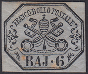 PV310 - 1864 - Emito 6 baj lila azulado papel hecho a máquina nuevo con goma, (7Aa).