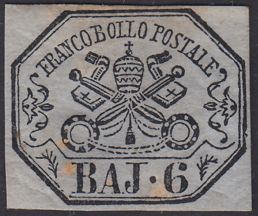 1852 - Papal State I issue 50 used blue baj (10)