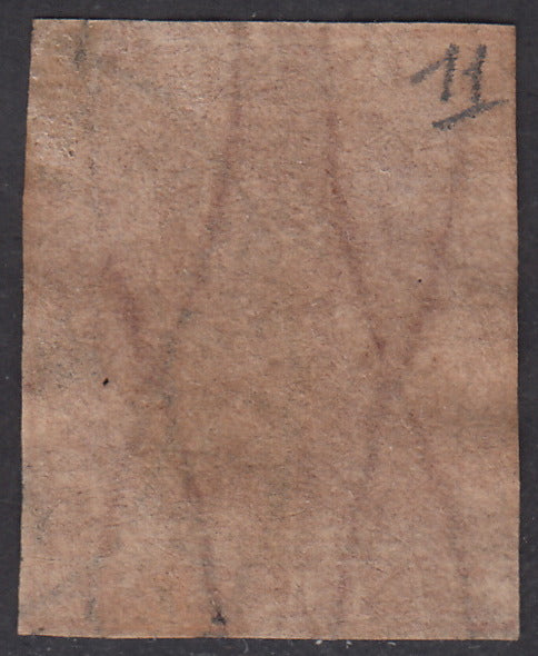 16-310 - 1857 Leone di Marzocco, 1 carmine cracy on white paper and wavy lines watermark, used (12)