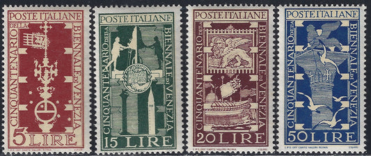 REP34 - 1948 - Winged wheel filigree, Santa Caterina complete set of PO + PA new intact rubber (574/77 + A146/7)