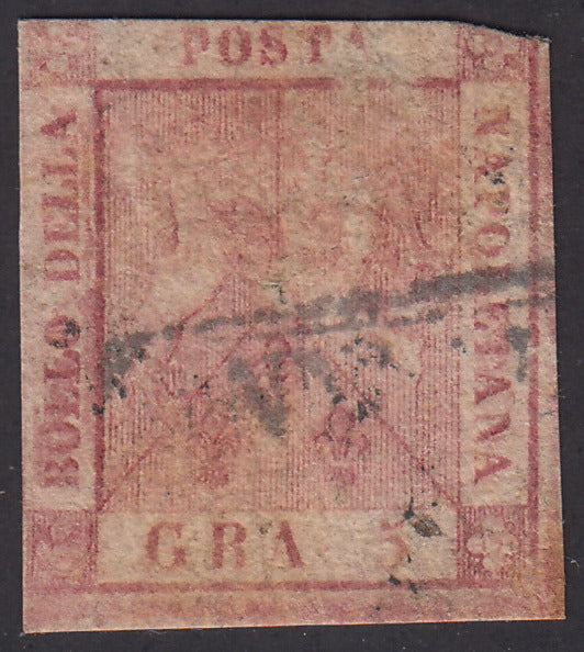 1858 - Kingdom of Naples 20 grana brownish pink I table used with original cancellation (12)