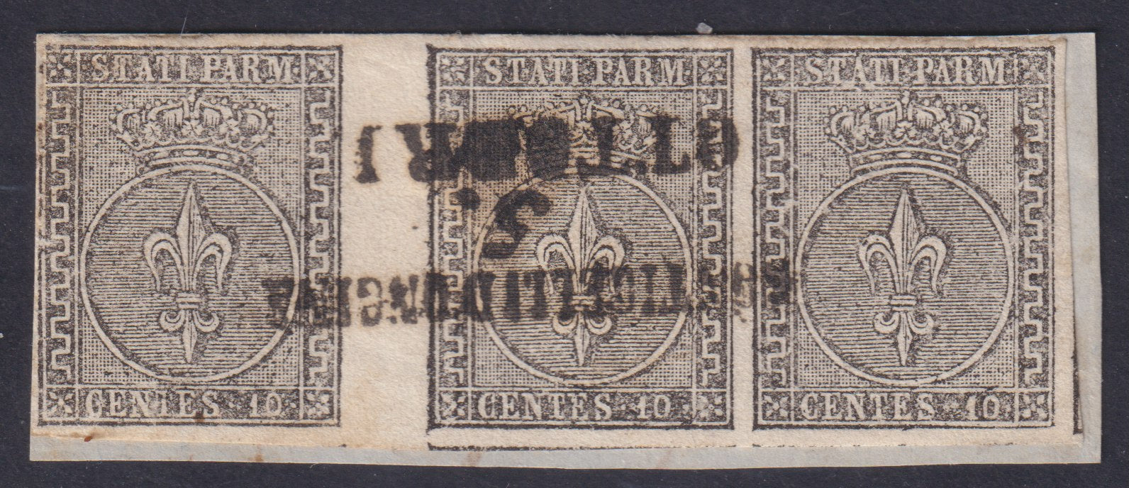 1852 - 1st issue c. 25 new violet without gum, extremely rare (4). Cardillo certificate.