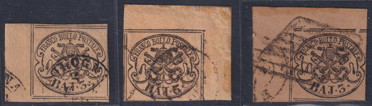 1852 - Papal State I issue 50 used blue baj (10)