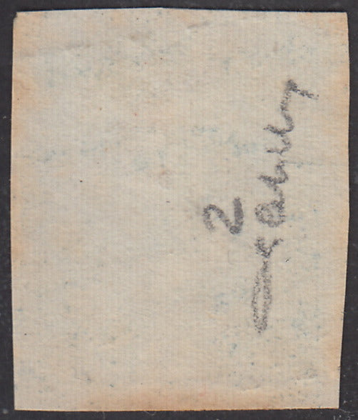 Sard185 - 1851 - I emissione c. 20 azzurro III riporto litografico usato. (2).