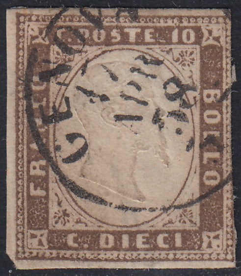 1859 - Sardinia IV issue c.20 dark blue I plate new with rubber (15B)