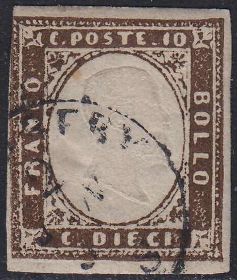 1859 - Sardinia IV issue c.20 dark blue I plate new with rubber (15B)