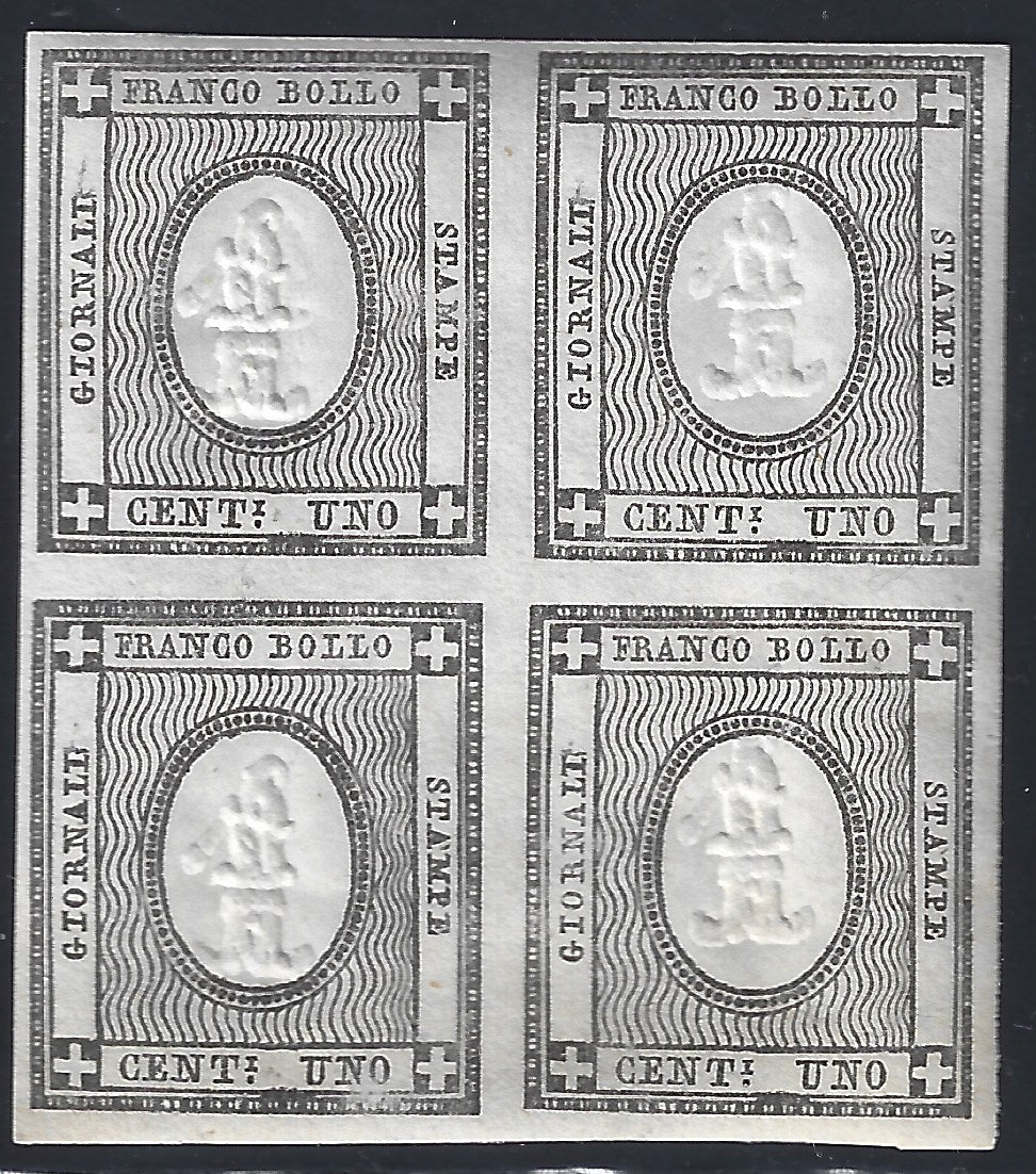 Kingdom of Sardinia 1861 - Printed, c. 2 new gray black with intact rubber (20)