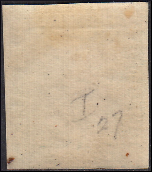 SIC88 - 1859 - Effigie di Ferdinando II di Borbone, 2 grana azzurro I tavola carta di Palermo nuovo con gomma, molto bello. (6, posizione n. 27/100).