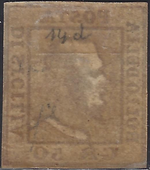 1859 - 1 brown olive grain II table paper of Naples new with original gum (4b) 