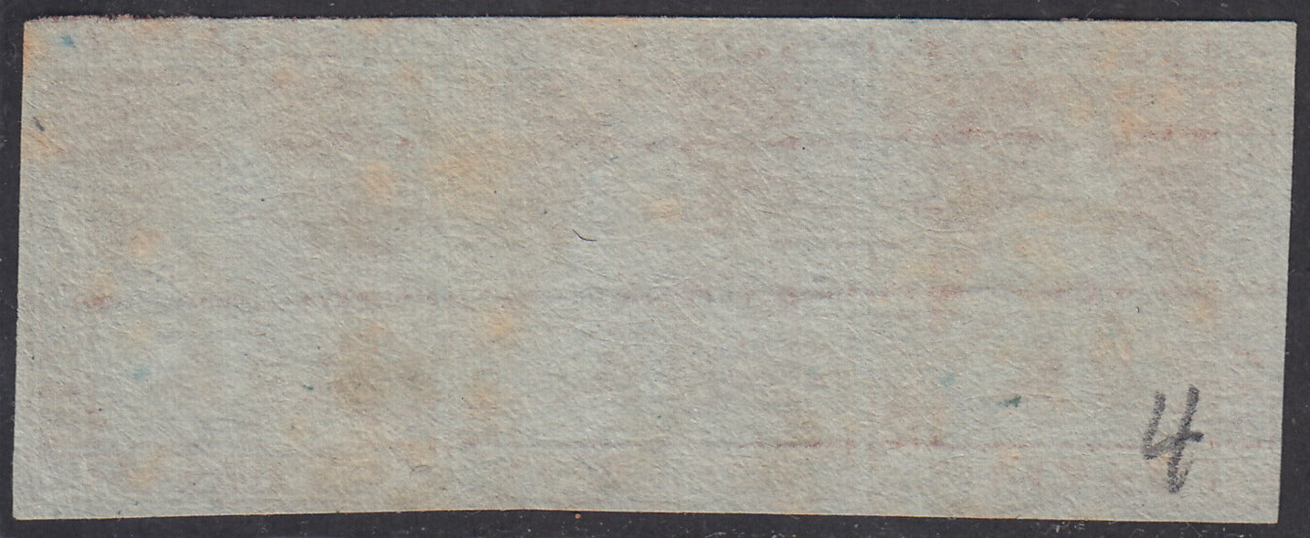 Tos146 - 1851 - Leone di Marzocco, 9 purplish brown crazie on gray paper and crown watermark used with red cancellation (8).