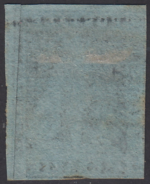 Tos146 - 1851 - Leone di Marzocco, 9 purplish brown crazie on gray paper and crown watermark used with red cancellation (8).