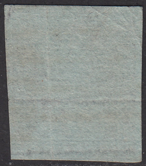 Tos146 - 1851 - Leone di Marzocco, 9 purplish brown crazie on gray paper and crown watermark used with red cancellation (8).