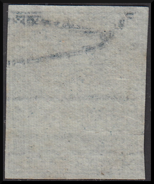 Tos146 - 1851 - Leone di Marzocco, 9 purplish brown crazie on gray paper and crown watermark used with red cancellation (8).