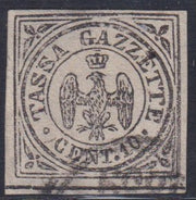 F17_39 - 1859 - Tassa Gazzette Cent. 10 "Aquilotto" nero usato con annullo originale (5).
