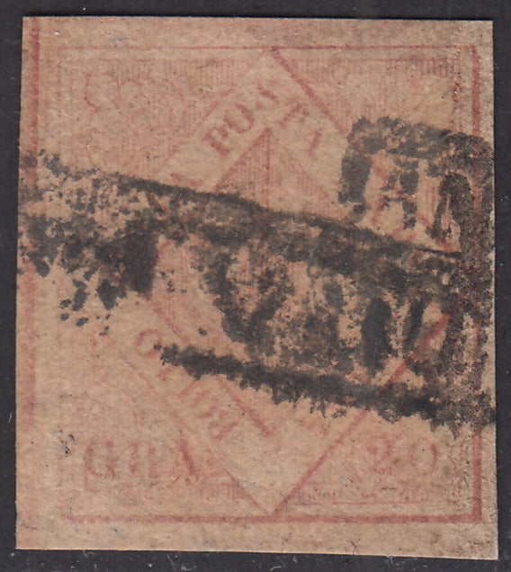 1858 - Kingdom of Naples 20 grana brownish pink I table used with original cancellation (12)
