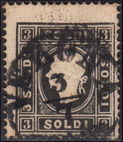 PV702 1861 - Lombardo Veneto Standard newspapers of the third issue s. 1.05 black gray used on small fragment (10g)