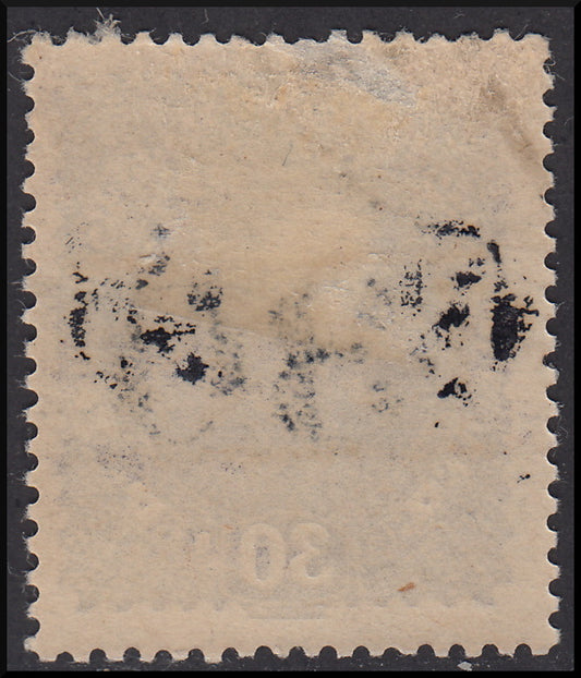 BZ17 - 1918/19 - Trentino Alto Adige, ufficio di Bolzano 3, francobollo d'Austria da 30 heller violetto grigio con soprastampa "T + cifra di corpo più grande tra due righe", usato (BZ3/6)
