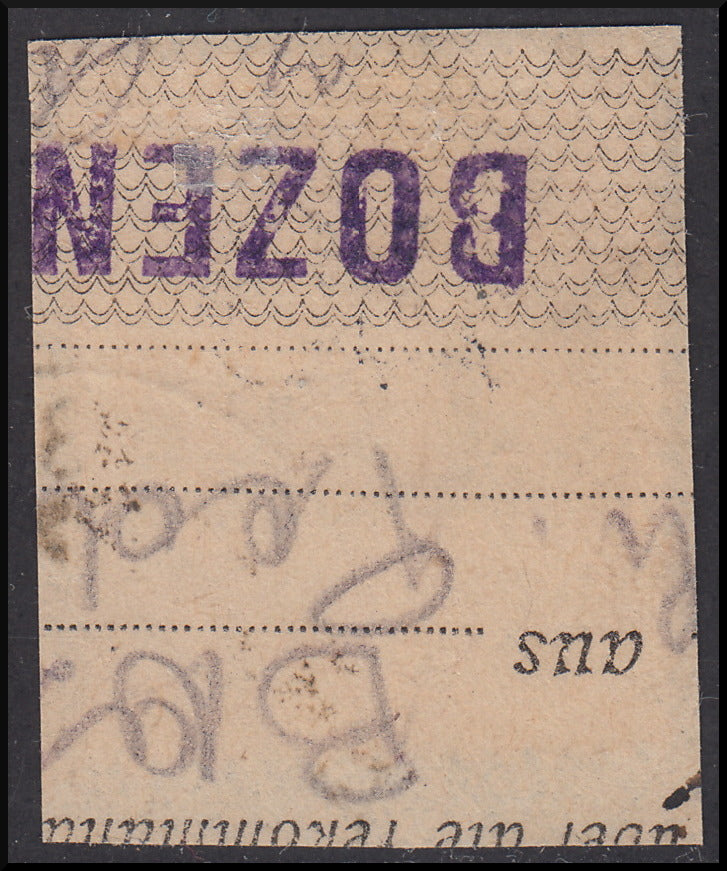 BZ14 - 1918/19 - Trentino Alto Adige, Bolzano office 3, 15 heller red brown Austrian stamp with overprint "T + larger body digit between two lines", used (BZ3/3)