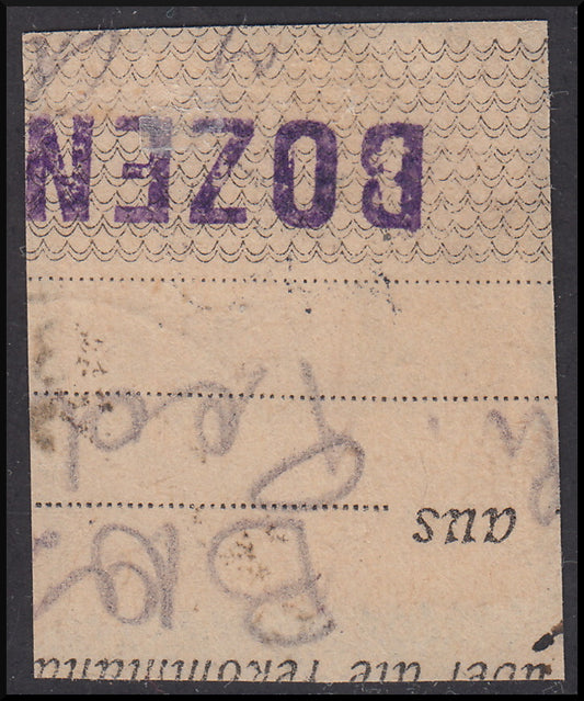 BZ14 - 1918/19 - Trentino Alto Adige, ufficio di Bolzano 3, francobollo d'Austria da 15 heller bruno rosso con soprastampa "T + cifra di corpo più grande tra due righe", usato (BZ3/3)