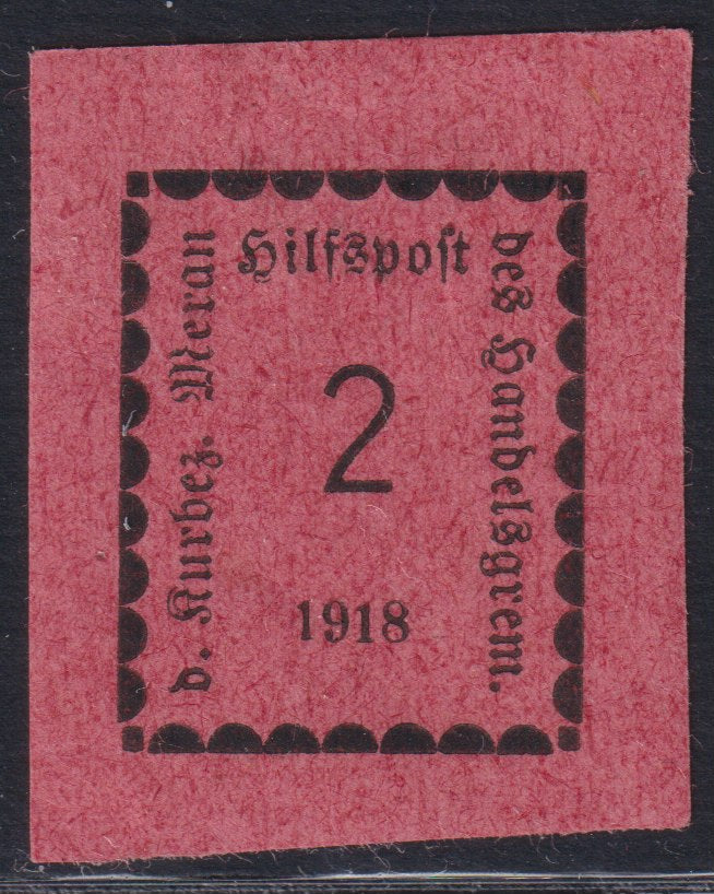 F18 - 111 MER6 - 1918 - 1.ª edición, 2 ejemplares Heller rosa con calcomanía, nuevos con goma (1d).
