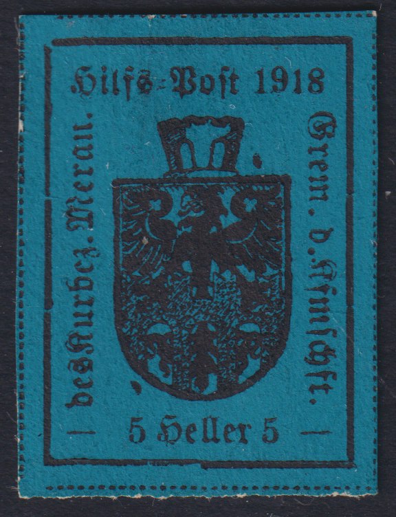 F18-112 - 1918 - Impresión tipográfica en negro sobre papel de color en el anverso, II tipo 5h. nuevo azul oscuro con goma (7).