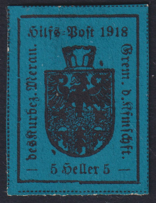 F18-112 - 1918 - Stampa tipografica in nero su carta colorata al recto, II tipo 5h. azzurro scuro nuovo con gommato (7).