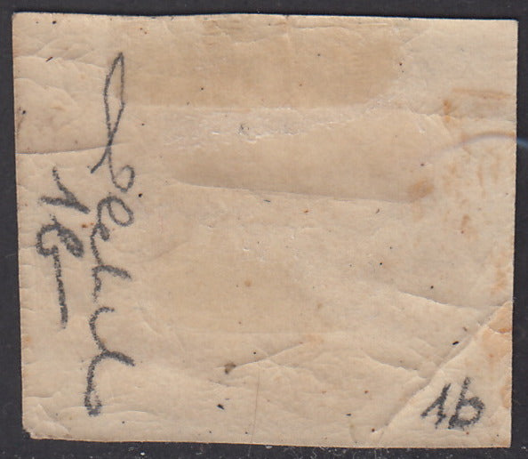 VEII20 - 1863 - Tax postmark, oval with value in the center and horizontal writings, c. 10 new orange with rubber, slight defects. (1b)